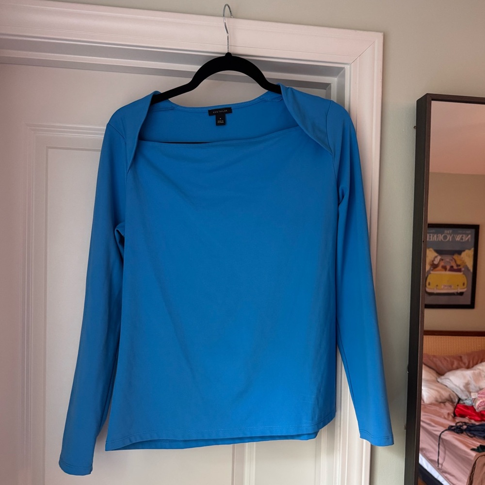 Ann Taylor Vibrant Blue Long Sleeve Top